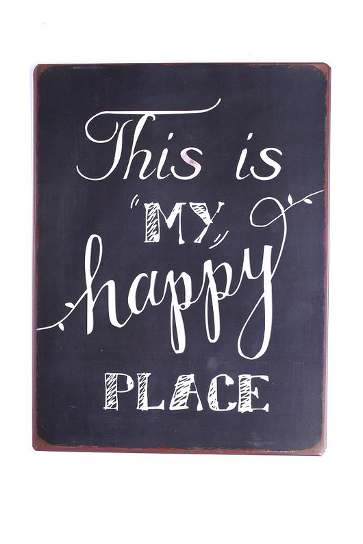 Szyld metalowy My happy place MIA home