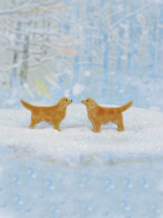 kolczyki ceramiczne Golden retriever - kolczyki ceramiczne dla miłośniczki psów