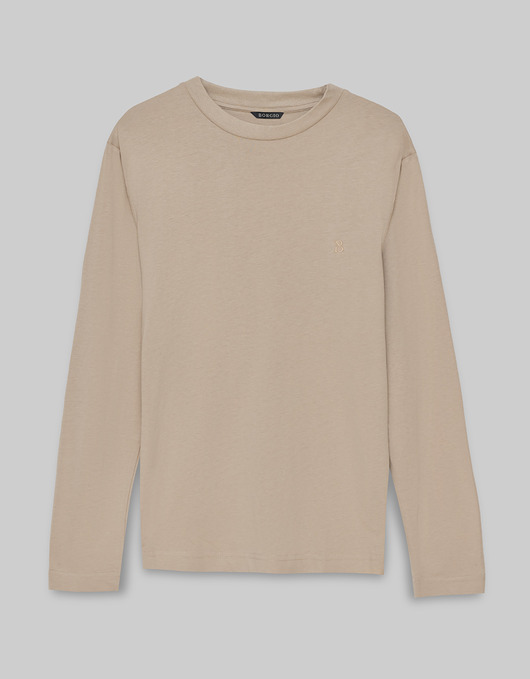 t-shirty męskie Longsleeve modolo beżowy