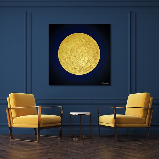 Obraz ręcznie malowany z fakturą 3D - 80x80cm magdazak.art