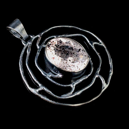 wisiory Super seven w srebrnej pajęczynie