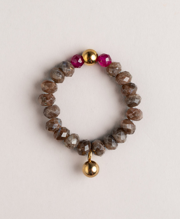 pierścionki elastyczne Pierścionek z labradorytu z kulą