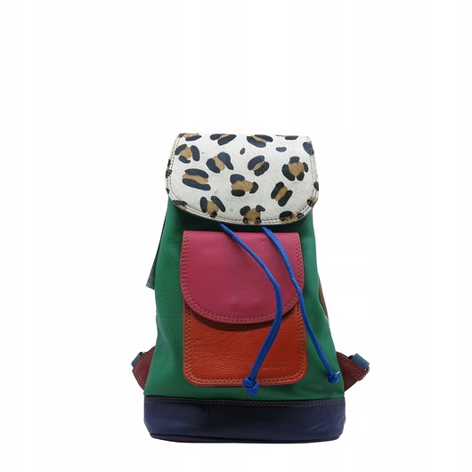 plecaki Plecak damski pojemny skórzany skóra naturalna ze skrawków eko OLIVKA