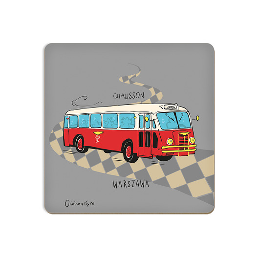 kubki Podkładka pod kubek Warszawa Autobus Chausson