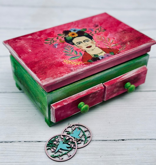 pojemniki na biżuterię Toaletka z szufladkami, na biżuterię, Frida Kahlo