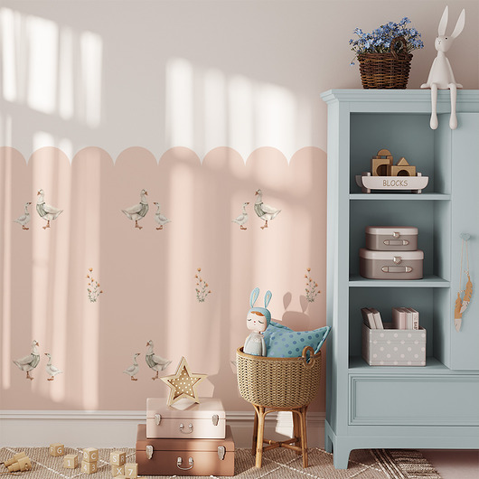 naklejki ścienne do pokoju dziecka Naklejka Lamperia-gąski-pink
