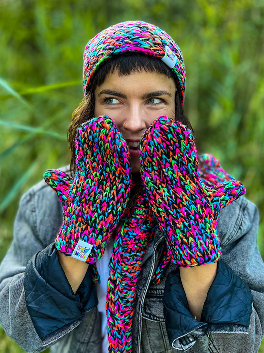 rękawiczki damskie Rękawiczki MERINO 34% ,,Czarne kolorki