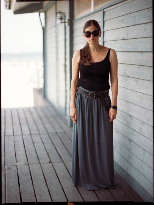 Spódnica maxi grey stone patkas
