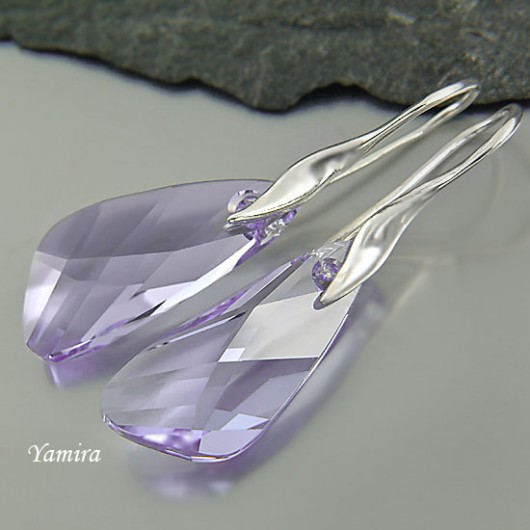 kryształ Swarovski Wing Provence Lavender - kolczyki yamira