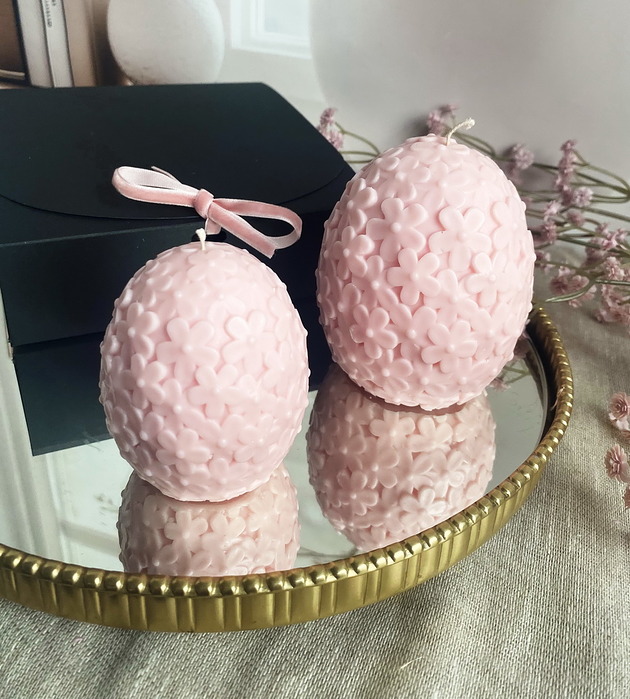 świeczniki i świece Wielkanocny zestaw/ Świece ekologiczne sojowe dekoracyjne jajka wielkanocne