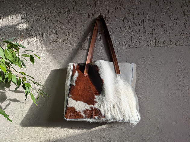 torby na ramię Shoperka ze skóry naturalnej z włosem