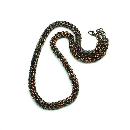 Miedziany naszyjnik chainmaille Szkatulka Ami