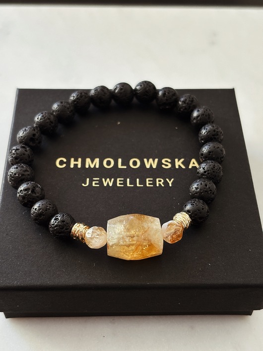 biżuteria męska Bransoletka męska Cytryn i Lawa