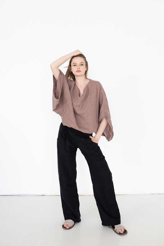 tuniki damskie Tunika lniana ,lniana narzutka