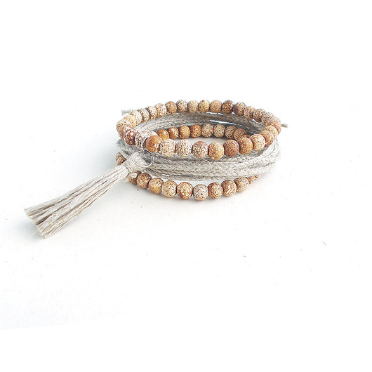 bransoletki z kamieni naturalnych Agat brązowy matowy zestaw bransoletek