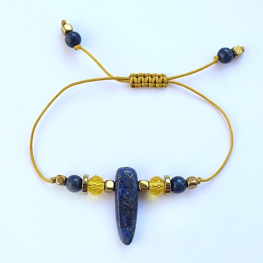 bransoletki z kamieni naturalnych Jedność - lapis lazuli, pozłacany hematyt