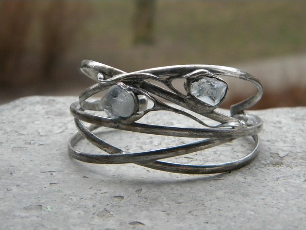 bransoletki wire wrapping Surowe topazy   - bransoleta