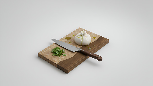 deski do krojenia i tace Deska FALA dąb i orzech