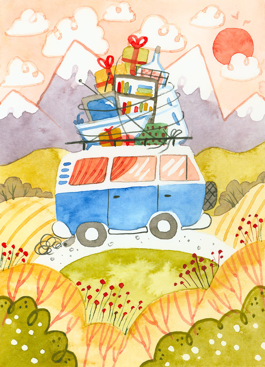 grafiki i ilustracje Wycieczka - ilustracja oryginalna A5