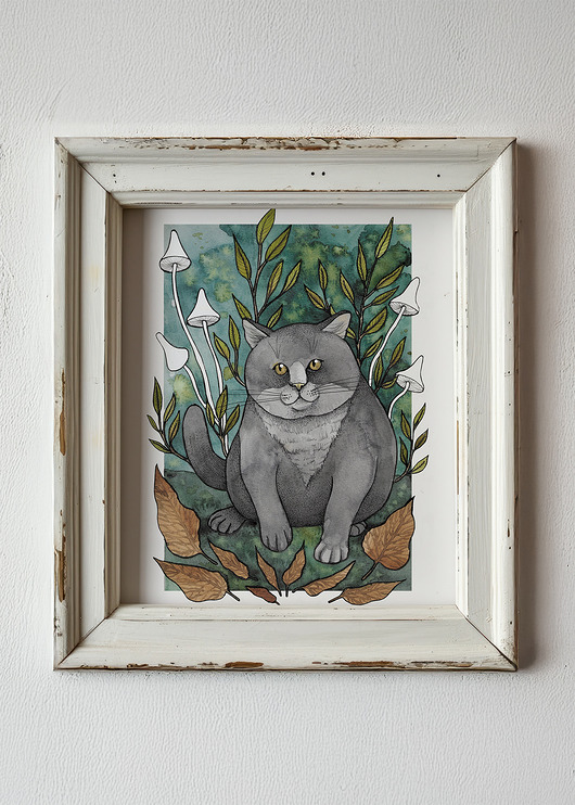 grafiki i ilustracje Chonky Cat - baśniowa ilustracja A5, 14,8 x 21 cm