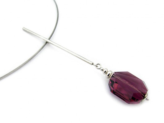 Minimalistyczny naszyjnik - Long-lost Amethyst Marisella