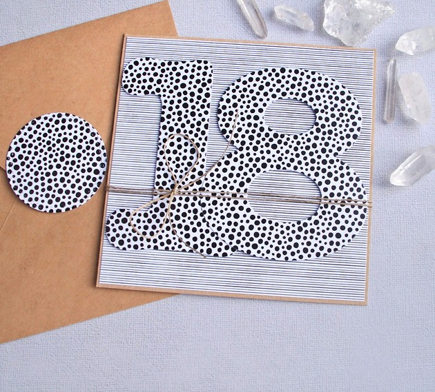 kartki scrapbooking 18-te urodziny :: KARTKA URODZINOWA :: b&w