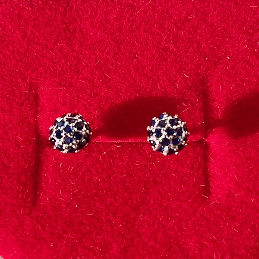 kolczyki srebrne Kolczyki kółka kółeczka z granatowymi cyrkoniami- srebro pr 925