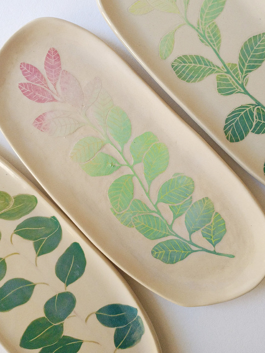 patery i talerze Ceramiczna patera z gałązką 2