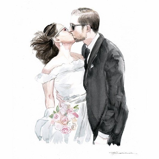 obrazy Minimalistyczny portret ślubny na zamówienie