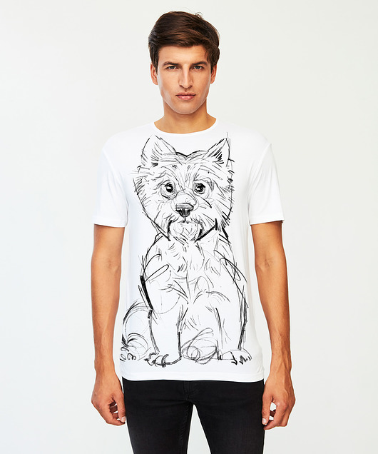 t-shirty męskie Westie Dog Men's T-shirt white