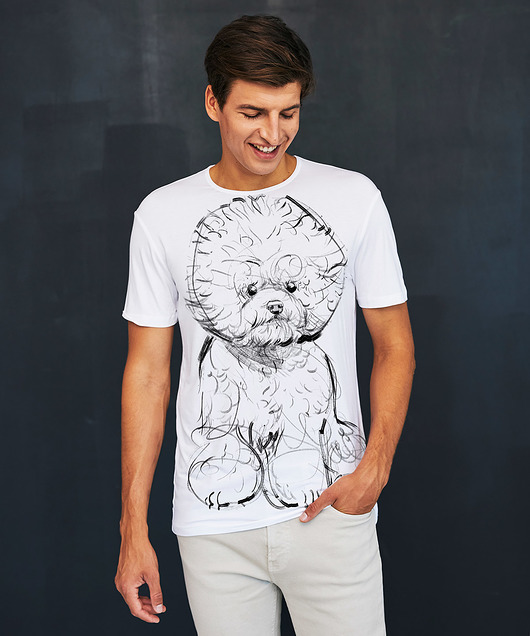 t-shirty męskie Bichon frise Dog Men's T-shirt white