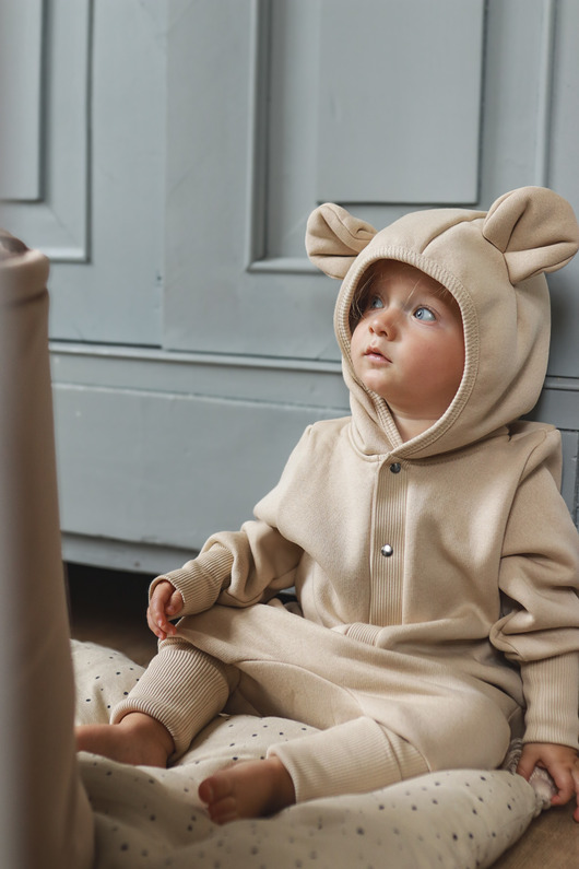 kombinezony dla niemowlaka Kombinezon Uszaty Mleczko