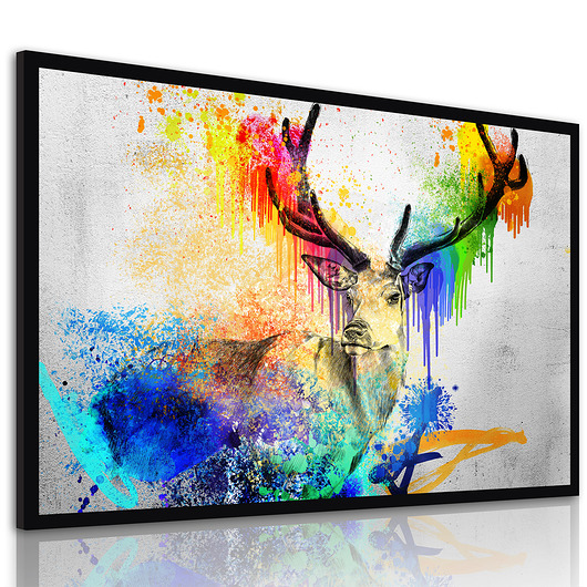 obrazy OBRAZ NA PŁÓTNIE -  JELEŃ ABSTRAKCJA  120x80cm