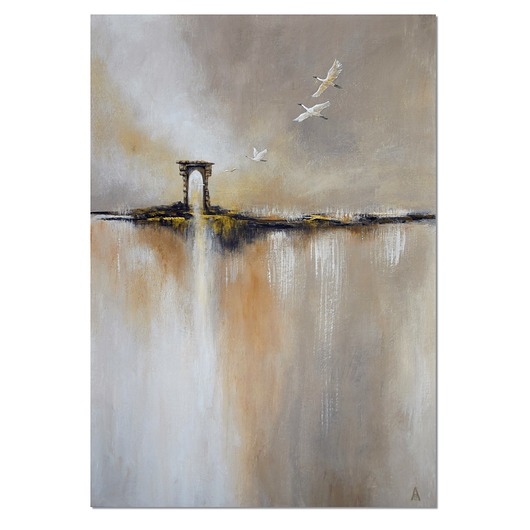 obrazy Żurawie abstrakcyjny pejzaż obraz ręcznie malowany /3/