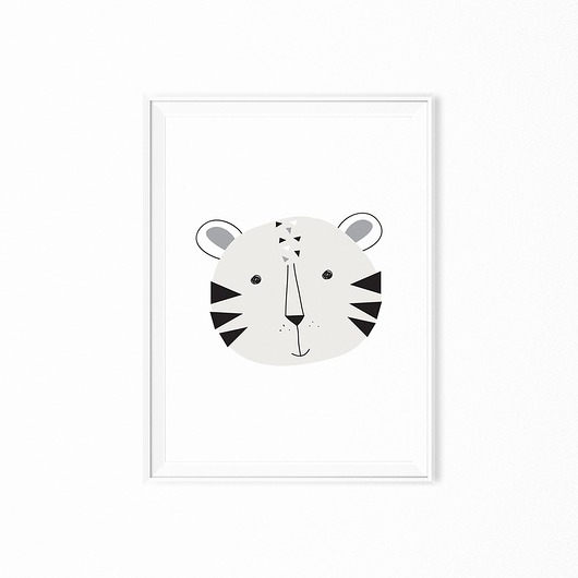 Plakat skandynawski Tiger Tygrys myscandi