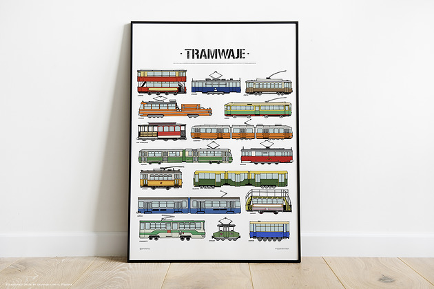 obrazy i plakaty do pokoju dziecięcego Tramwaje Świata! Duży plakat 50x70cm!