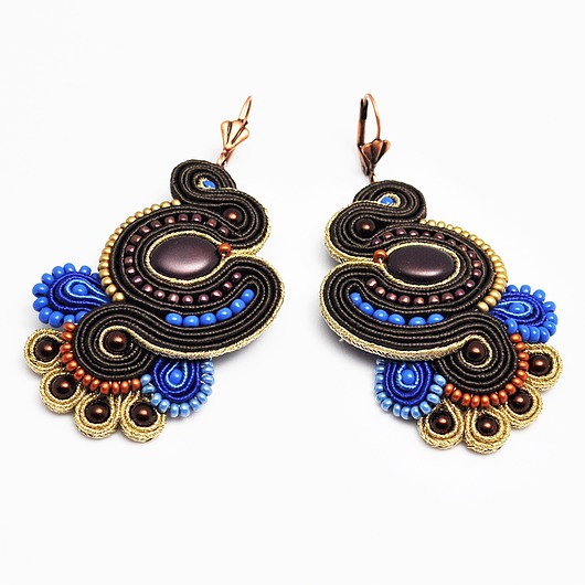 kolczyki soutache Sutaszowe kolczyki AUTUMN BRONZE