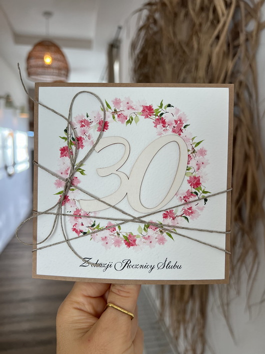 kartki scrapbooking Wyjątkowa kartka ręcznie robiona z okazji 30 rocznicy ślubu