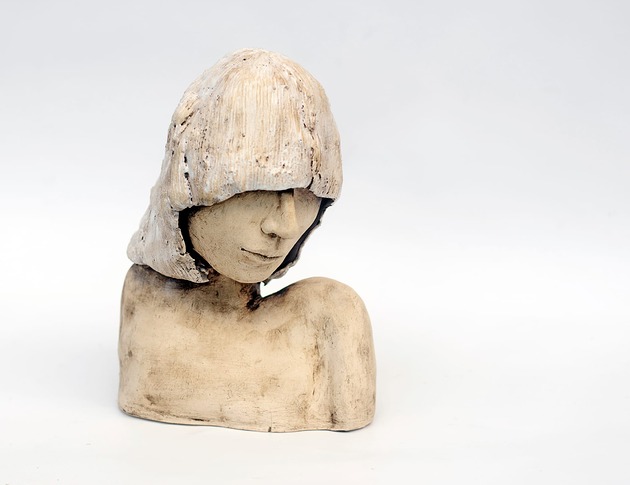 figurki i rzeźby Rzeźba ceramiczna Głowa Kobiety handmade