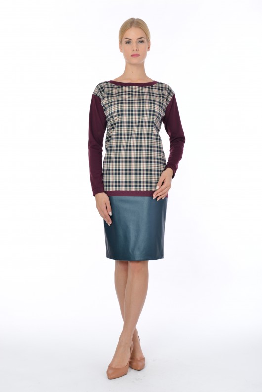 Bluza w kratę burgund Insist