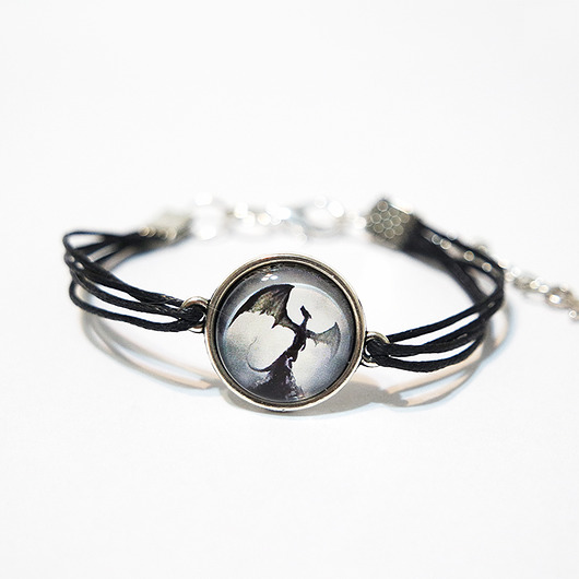 bransoletki ze szkła Bransoletka - Smok cienia - czarna