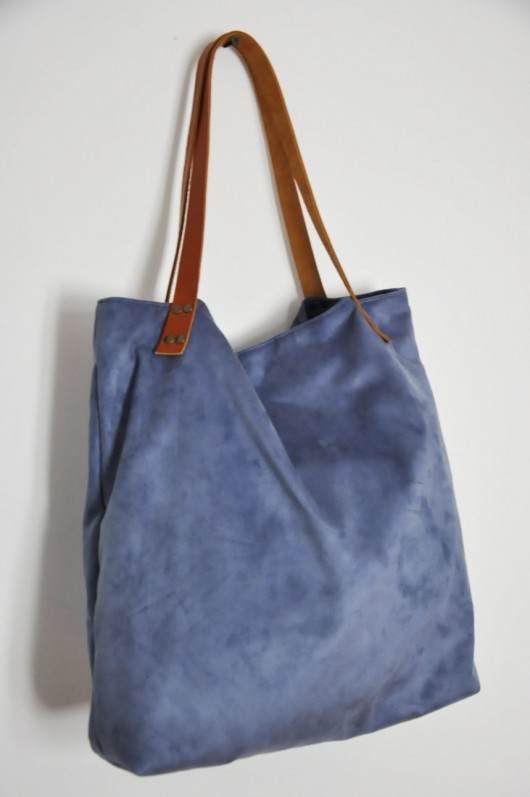 Torba tote XXL - szaroniebieska PRACOWNIA 166