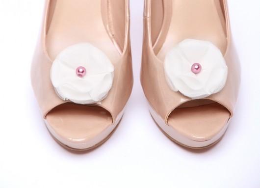 Queen of Pearls - Cream/Pink - klipsy do butów HowDoILook