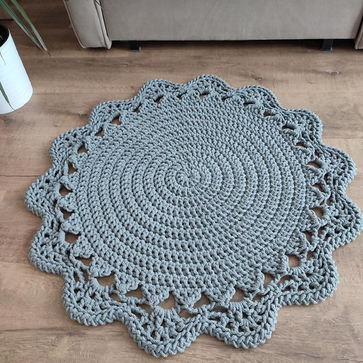 dywany Dywan szydełkowy ze sznurka bawełnianego 80cm