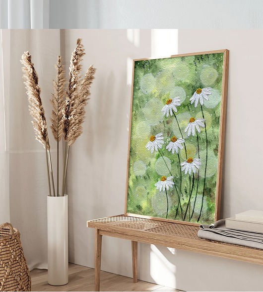 grafiki i ilustracje Rumianki 60x90cm