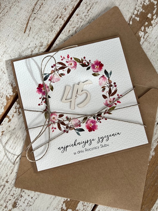 kartki scrapbooking Wyjątkowa kartka z okazji 45 rocznicy ślubu