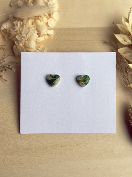 kolczyki z masy plastycznej Kolczyki świąteczne - Serca