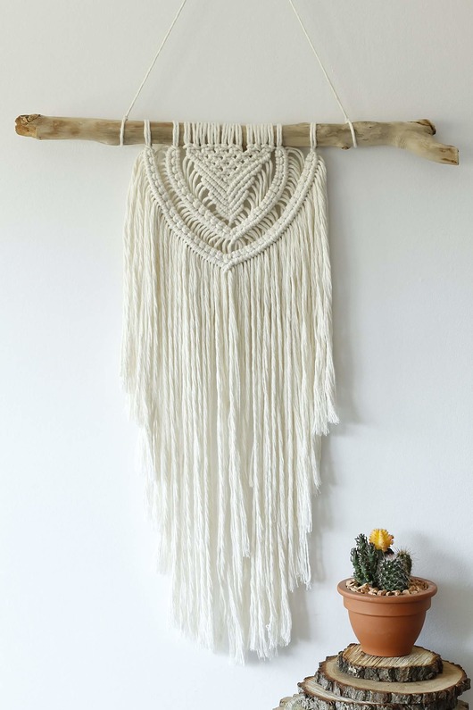 Makrama BOHO dekoracja ze sznurków macrame SisFox