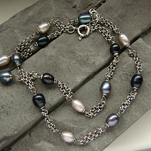 korale Perłowe trio - naszyjnik