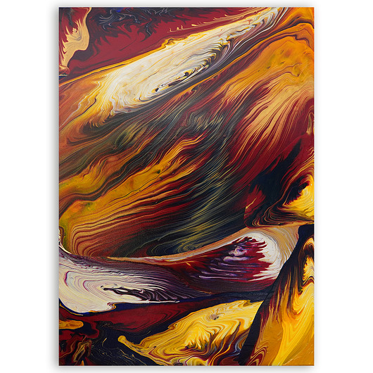obrazy Obraz abstrakcyjny do salonu, żywe kolory, pt. 'Złote Góry' 50x70 cm